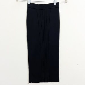Good American Black Knit Midi Skirt